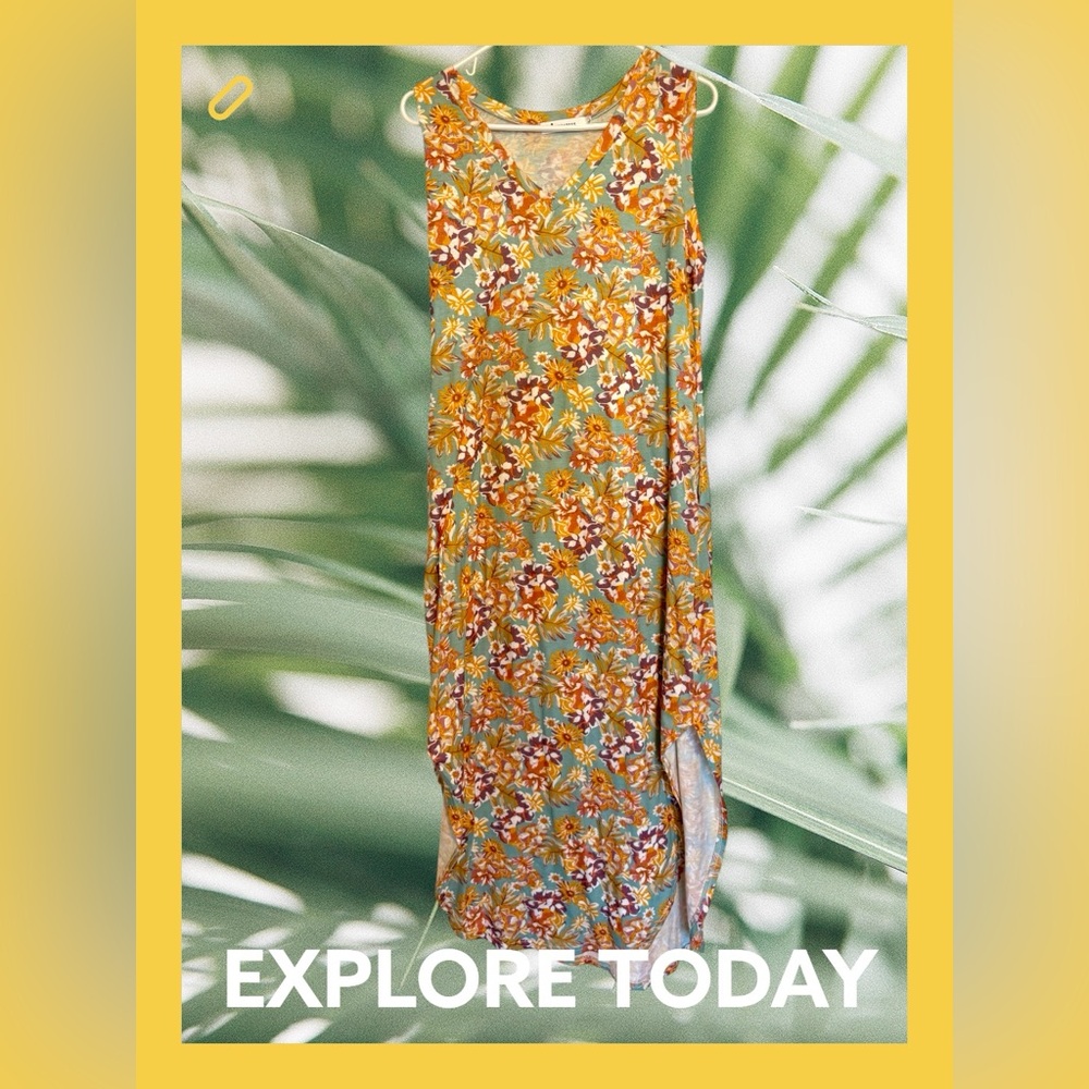 Anrabess Floral Sleeveless Maxi Dress Size Large